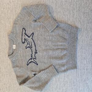 Crewcuts Kids' Gray Cotton Sweater with Hammerhead Shark Design Size 3
